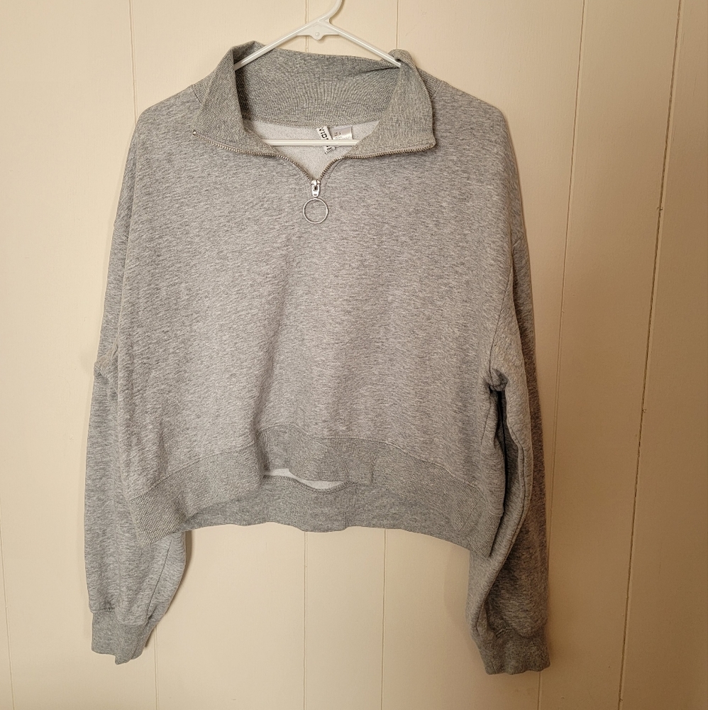H&M Gray Half-Zip Sweatshirt